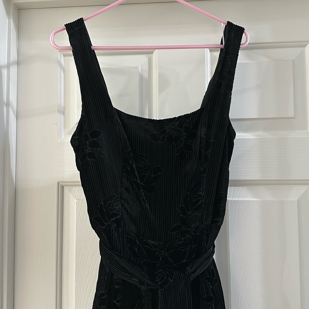 Anthro black velvet jumpsuit, size 8. Excellent condition, worn once.